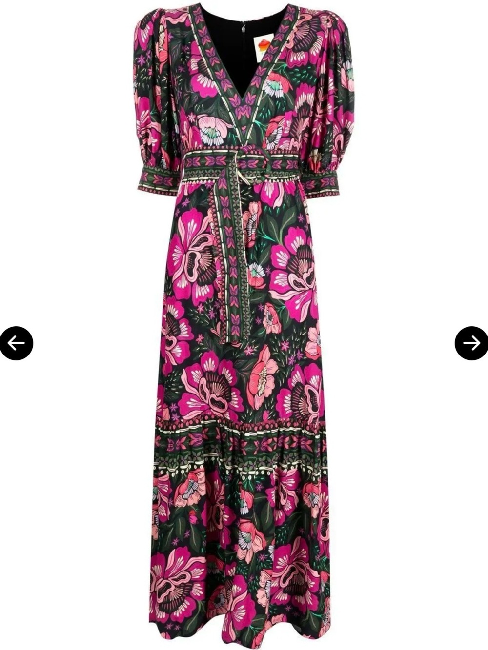 Farm Rio Floral Print Puff Sleeve Dress - Picture 11 of 16